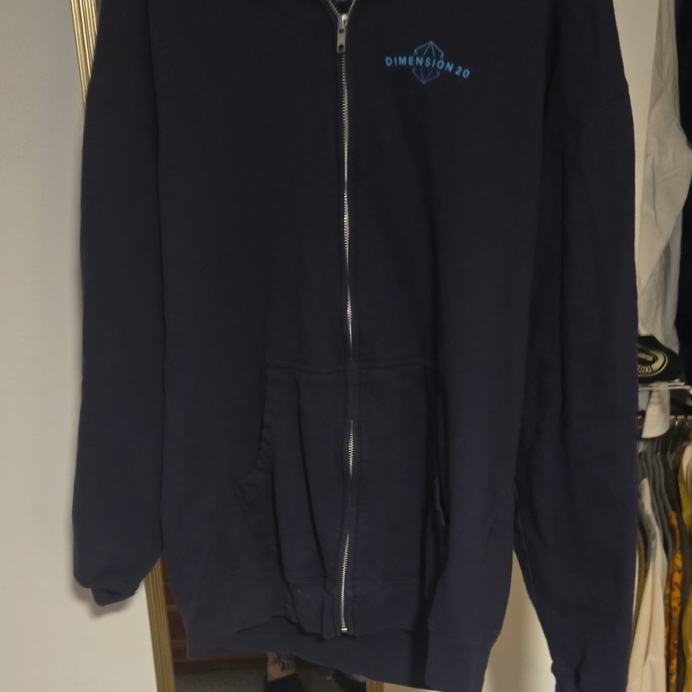 Men's Navy Zip-Up Sweater - Picture 2 of 6